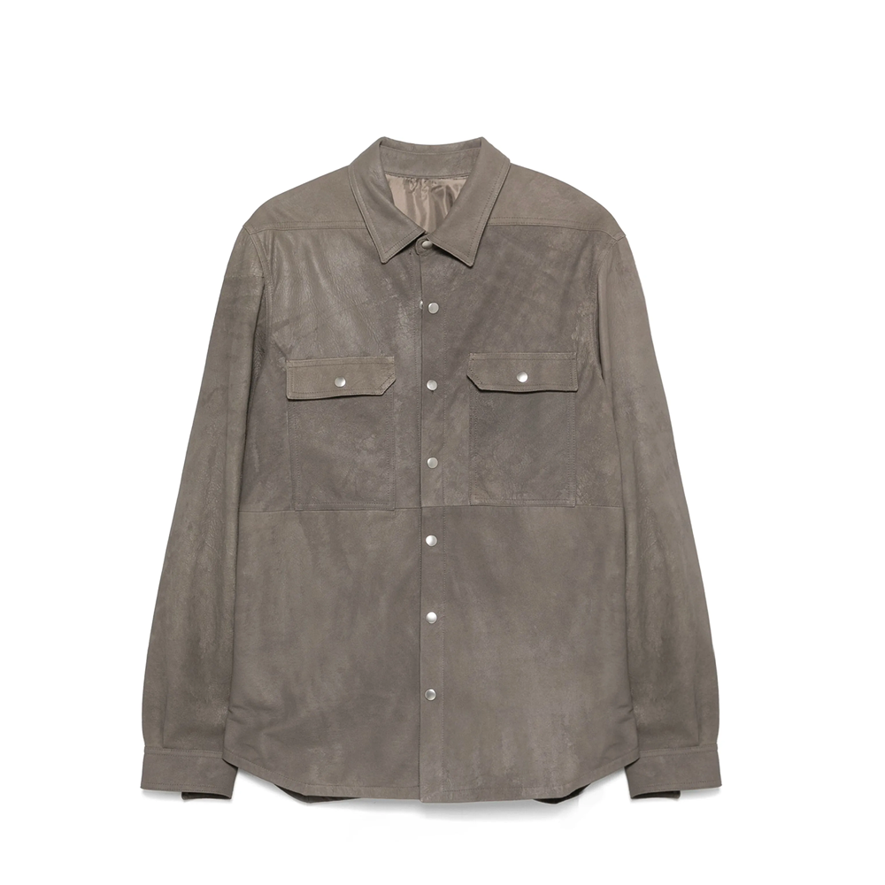 Leather shirt jacket
