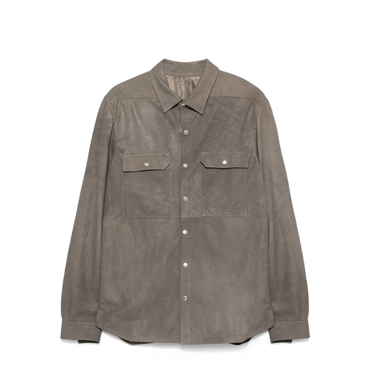 Leather shirt jacket