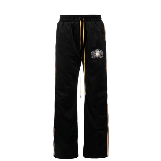 Velvet sweatpants with embroidery